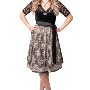Dirndl 2-delig Zwart Fluweel Jacquard