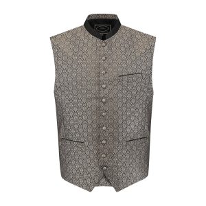 Trachtenweste Met Jacquardpatroon Taupe Heren