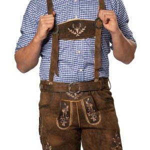 Lederhose Zugspitze Kort Bruin