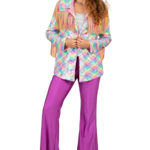 Jas met Pailletten en Franje Pastel Regenboog