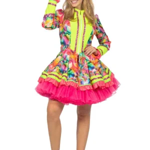 Luxe Carnavalsjas Klavers Neon Roze Dames